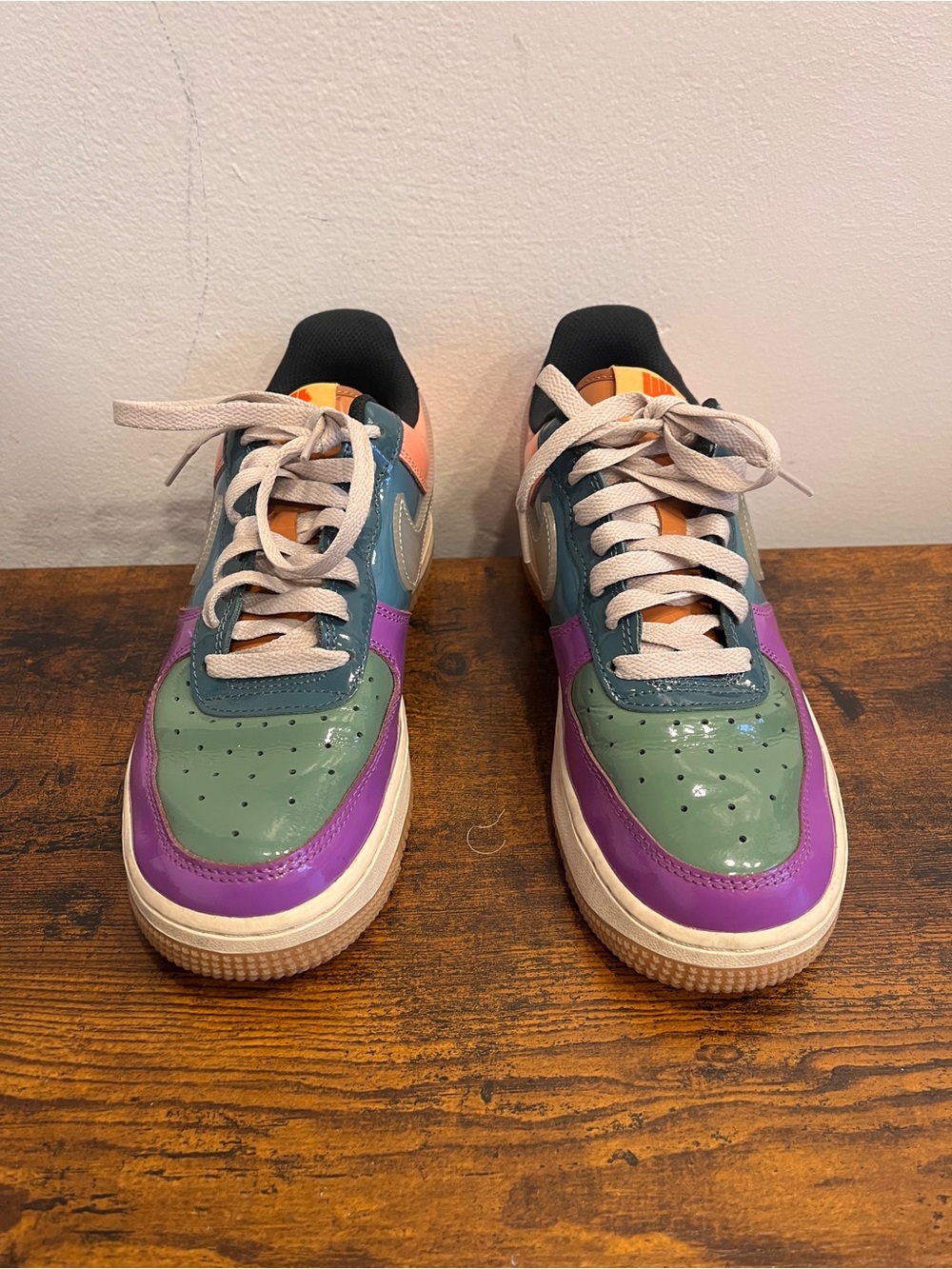 Nike Multicolor Patent Leather Sneakers - Green, Purple, Peach, Teal